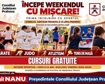 Cursuri gratuite de sport pentru copiii din Prahova. Consiliul Județean și CS alPHa Prahova lansează un program dedicat copiilor, începând din noiembrie