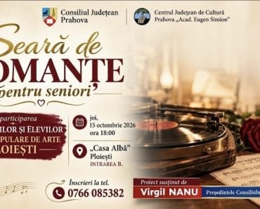 Consiliul Județean Prahova invită seniorii la o „Seară de Romanțe” specială, la „Casa Albă” din Ploiești