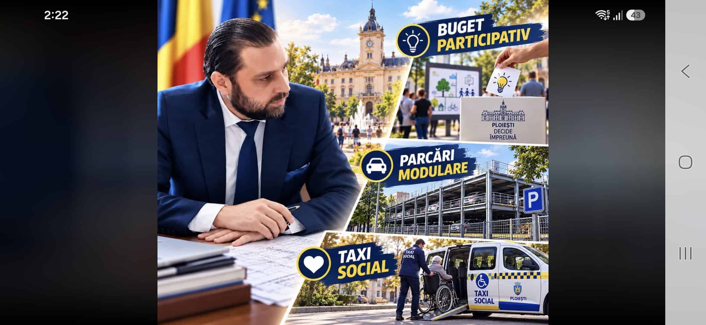 Viceprimarul AUR Alexandru Săraru cere parcări modulare, taxi social gratuit și buget participativ pentru Ploiești