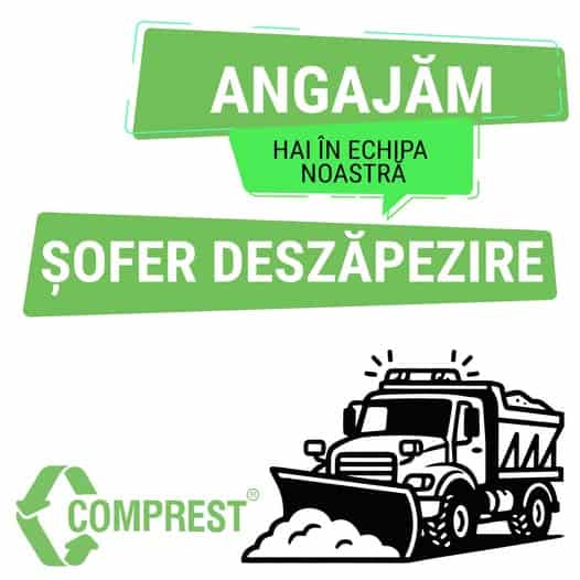 Comprest angajează șoferi profesioniști pentru deszăpezire. Compania oferă instruire la locul de muncă