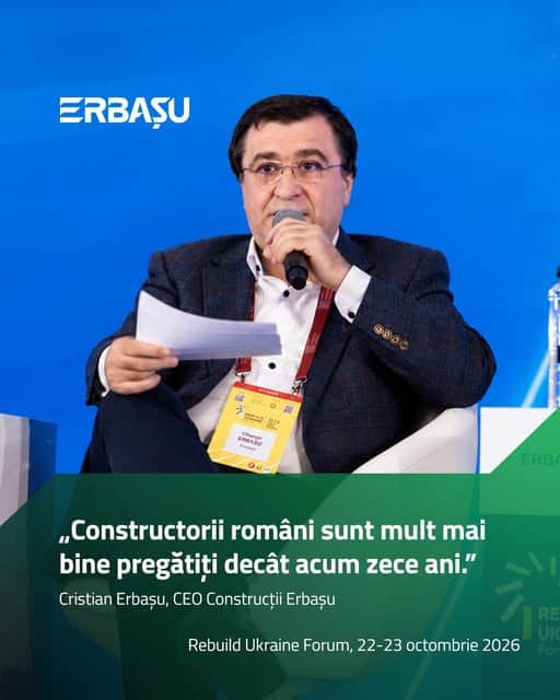 Cristian Erbașu: Constructorii români pot contribui la reconstrucția Ucrainei. Este nevoie de reguli clare și predictibilitate Cristian Erbașu: Constructorii români pot contribui la reconstrucția Ucrainei. Este nevoie de reguli clare și predictibilitate