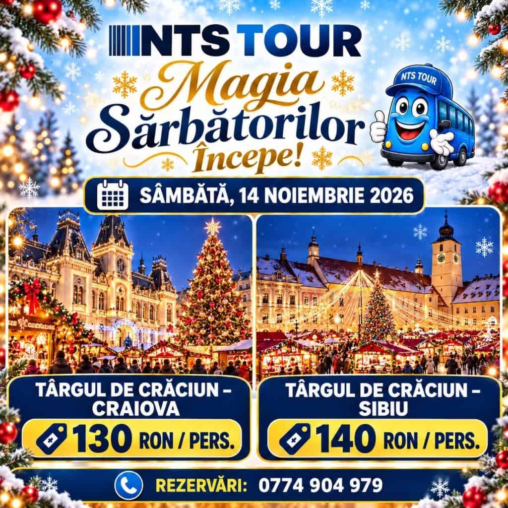 NTS Tour organizează excursii la târgurile de Crăciun din Craiova și Sibiu