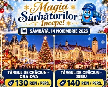 NTS Tour organizează excursii la târgurile de Crăciun din Craiova și Sibiu