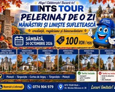 NTS Tour: Pelerinaj de o zi la șase mănăstiri din Muntenia, pe 24 octombrie